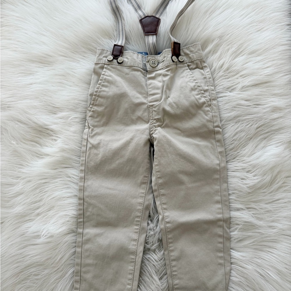 OshKosh B'gosh Beige Pants with Suspenders